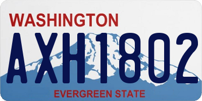 WA license plate AXH1802