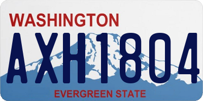 WA license plate AXH1804