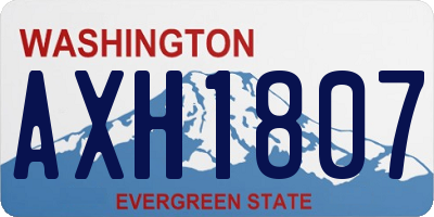 WA license plate AXH1807