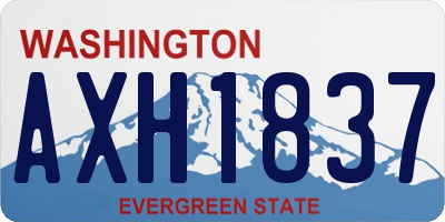 WA license plate AXH1837