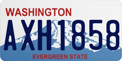 WA license plate AXH1858