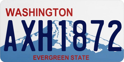 WA license plate AXH1872