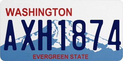 WA license plate AXH1874