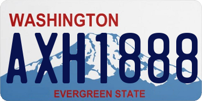 WA license plate AXH1888