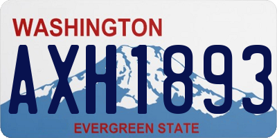WA license plate AXH1893