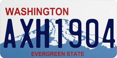 WA license plate AXH1904