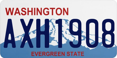 WA license plate AXH1908