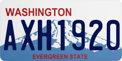 WA license plate AXH1920