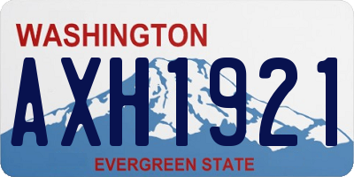 WA license plate AXH1921