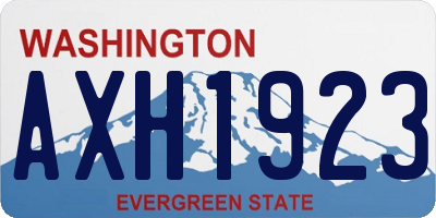 WA license plate AXH1923