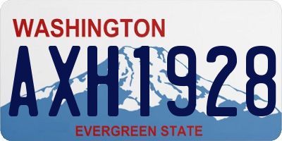 WA license plate AXH1928