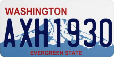 WA license plate AXH1930