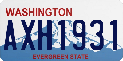 WA license plate AXH1931