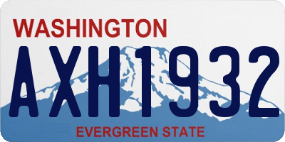 WA license plate AXH1932