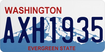 WA license plate AXH1935