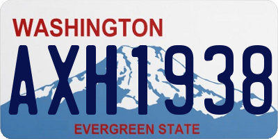 WA license plate AXH1938