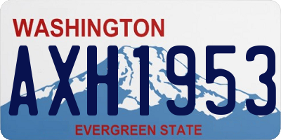 WA license plate AXH1953