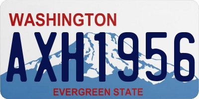 WA license plate AXH1956