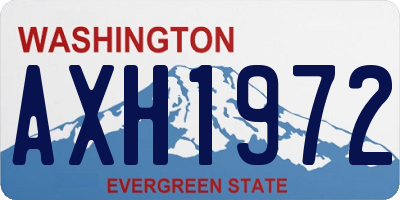 WA license plate AXH1972