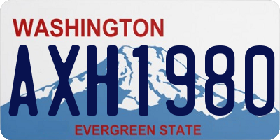 WA license plate AXH1980