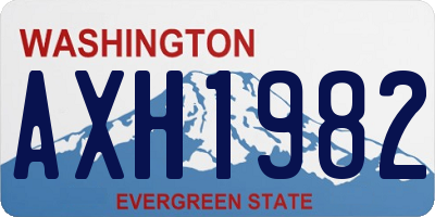 WA license plate AXH1982