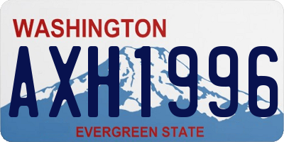 WA license plate AXH1996