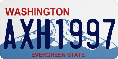 WA license plate AXH1997