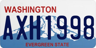 WA license plate AXH1998
