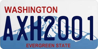 WA license plate AXH2001