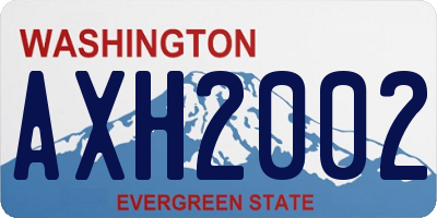 WA license plate AXH2002