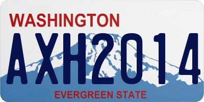 WA license plate AXH2014