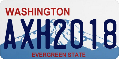 WA license plate AXH2018