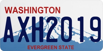 WA license plate AXH2019