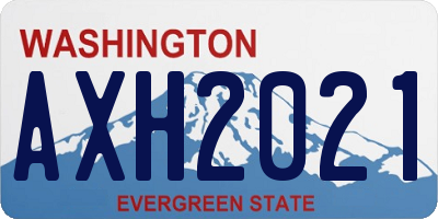 WA license plate AXH2021