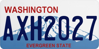 WA license plate AXH2027
