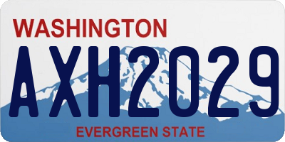 WA license plate AXH2029