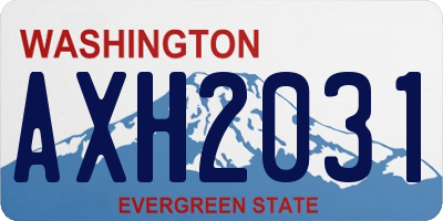 WA license plate AXH2031