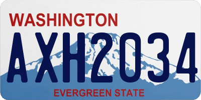 WA license plate AXH2034