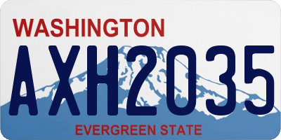 WA license plate AXH2035
