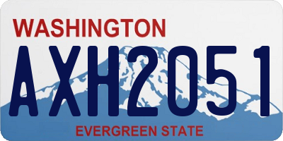 WA license plate AXH2051