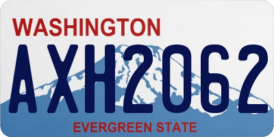 WA license plate AXH2062