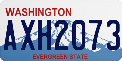 WA license plate AXH2073