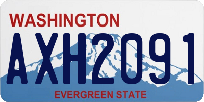 WA license plate AXH2091
