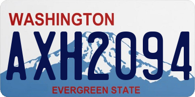 WA license plate AXH2094