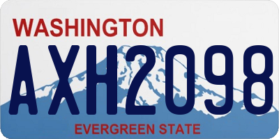 WA license plate AXH2098