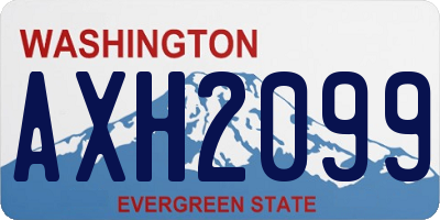 WA license plate AXH2099
