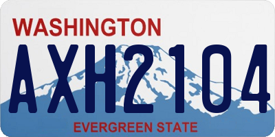 WA license plate AXH2104