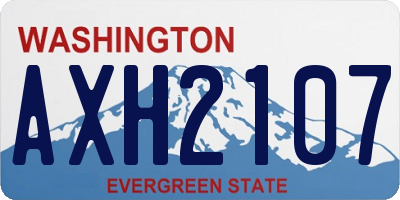 WA license plate AXH2107