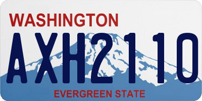 WA license plate AXH2110