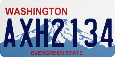 WA license plate AXH2134